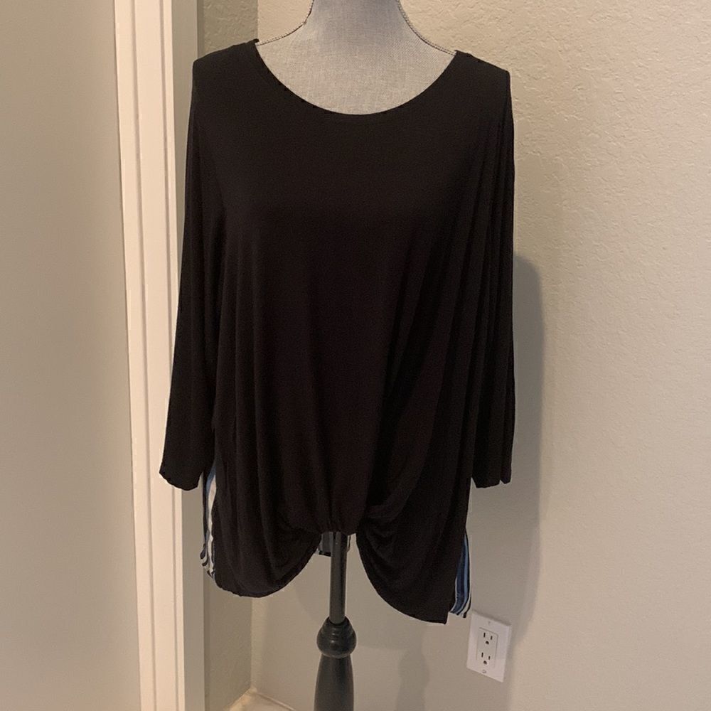 Black Multi-fabric Top 